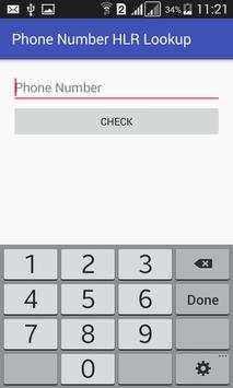 Phone Number HLR Lookup screenshot 1