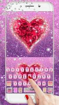 Glitter Diamond Heart Keyboard screenshot 1