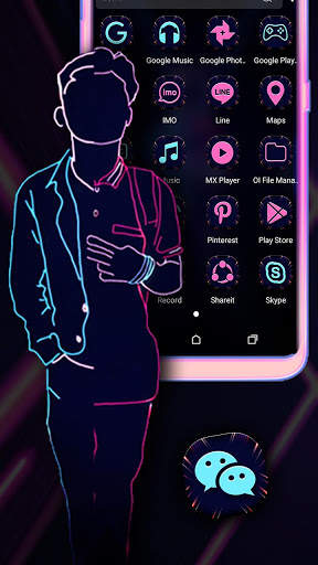 Neon Man Launcher Theme screenshot 2