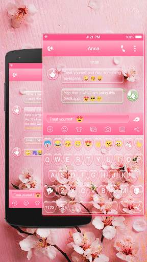 Pink Spring Emoji Keyboard Live Wallpaper screenshot 5