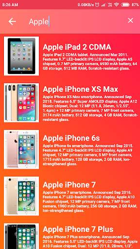Gadget Guru Mobile specifications app screenshot 9