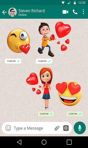3D Romantic Stickers for whatsapp: WAStickerApps screenshot 3