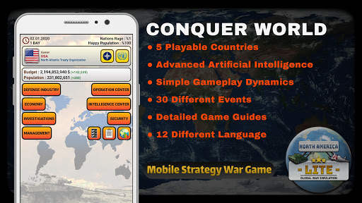 Global War Simulation - North America LITE screenshot 1