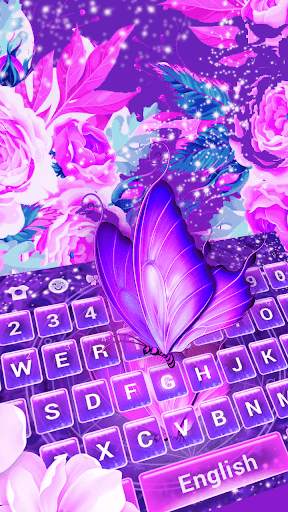 Butterfly Purple Keyboard Theme screenshot 2