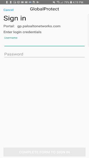 GlobalProtect screenshot 1