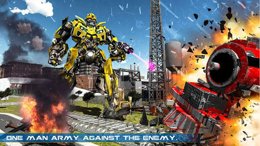 Army Train Robot Transforming War Games screenshot 1