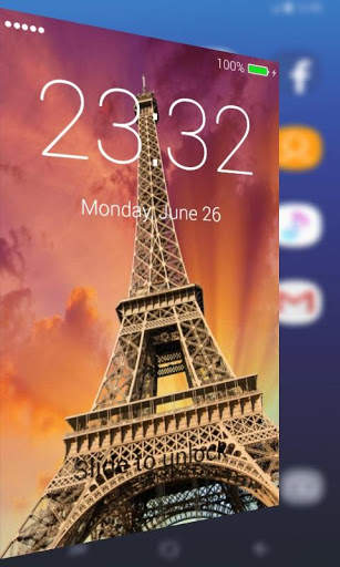 Paris Lock Screen Pro 3 تصوير الشاشة