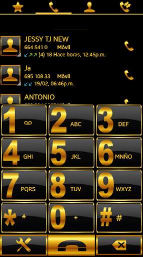 THEME SWIPE DIALER GOLD BLACK screenshot 1