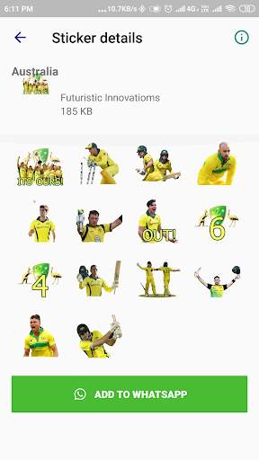 Cricket World Cup Stickers for Whatsapp screenshot 5
