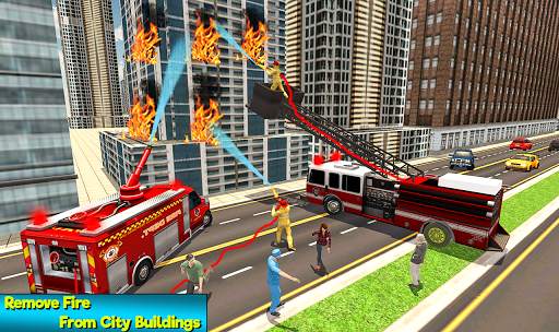Heavy Ladder Fire Truck City Rescue 2019 screenshot 14