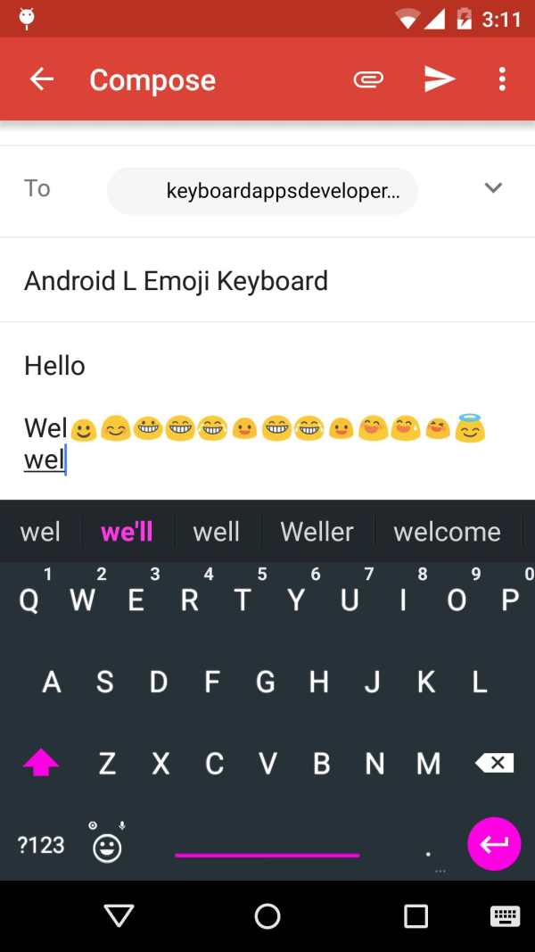 Pink Android L Keyboard screenshot 1