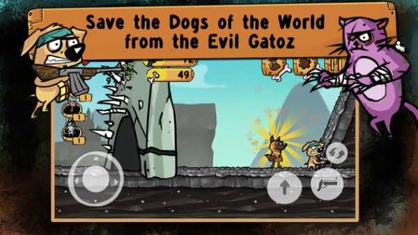 Puppy Shooting an AK-47: Platformer Zombie Game screenshot 3