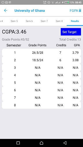 Gh Tertiary CGPA&CWA Calculator скриншот 6