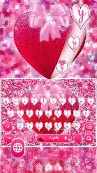Glitter Pink Heart Keyboard Theme 3 تصوير الشاشة