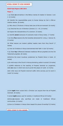 KCSE CRE Past Papers screenshot 4