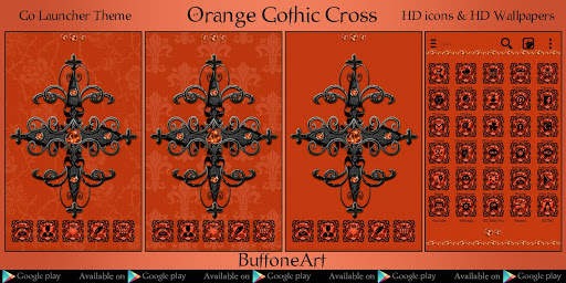 Orange Gothic Cross 3D Next Launcher theme screenshot 7