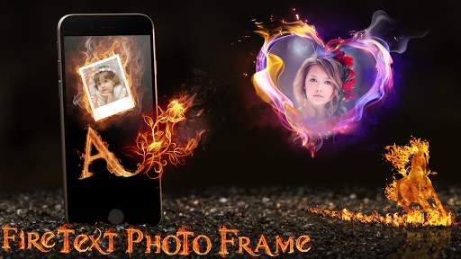 Fire Text Photo Frame : Flaming Text & Alphabets screenshot 1
