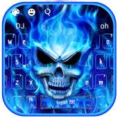 Blue Fire Flaming Skull Keyboard icon