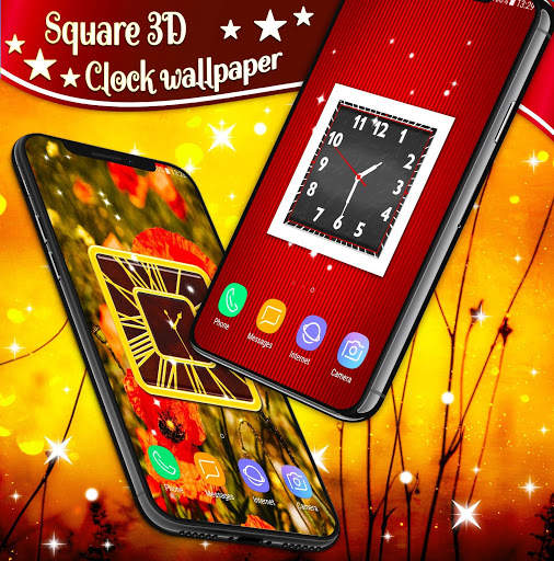 Square Analog Clock ❤️ HD Clocks Wallpaper Themes screenshot 4