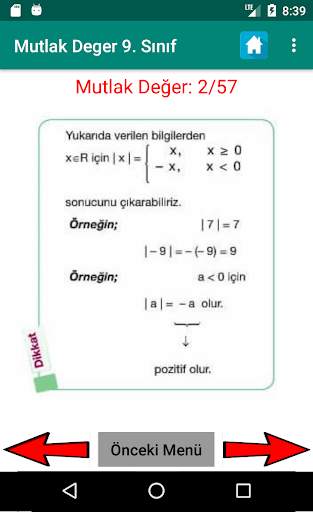 Mutlak Değer 9. Sınıf Matematik Konu Anlatımı Test screenshot 1