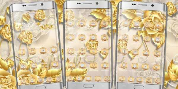 Golden Rose Theme Gold Roses screenshot 4