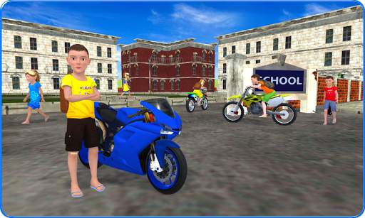 Kids School Highway Traffic Bike Racing screenshot 5
