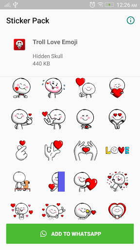 Troll Love Sticker for WhatsApp screenshot 1