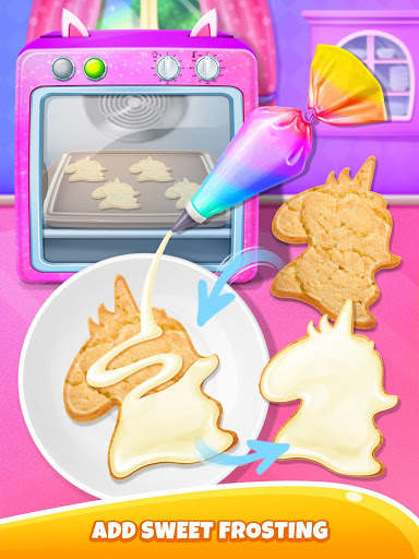 Unicorn Food - Sweet Rainbow Cookies Maker screenshot 2