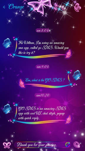 GO SMS BUTTERFLY DANCE THEME screenshot 2