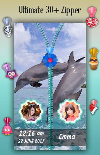 Dolphin Zipper Lock Screen 4 تصوير الشاشة