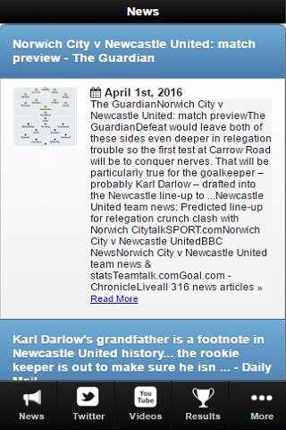 Newcastle Football News screenshot 2