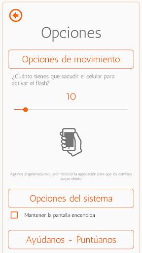 Linterna Agitando el celular Agitar para encender screenshot 2