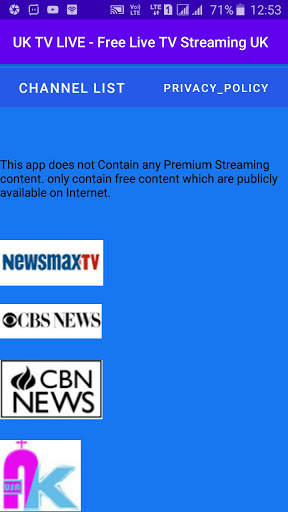 UK TV LIVE - Free Live TV Streaming UK screenshot 2