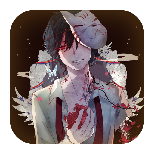 Blood boy wearing cat mask icon