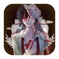 Blood boy wearing cat mask