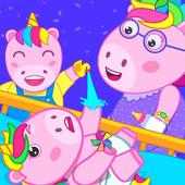 Poppy Unicorn Mom And Baby Twins logo