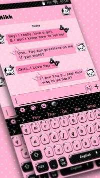 SMS Pink Bowknot Keyboard Theme screenshot 2