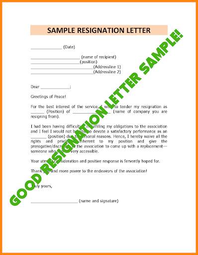 Resignation Letter Formats 2019 screenshot 2
