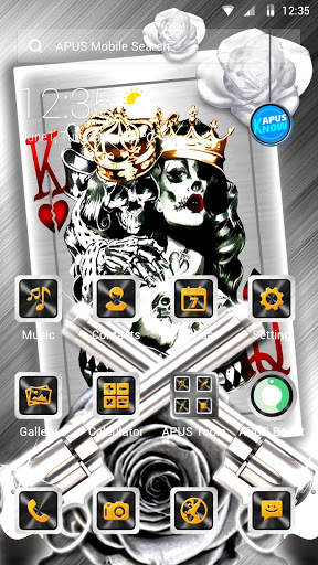 Silver Queen King APUS Launcher theme 1 تصوير الشاشة