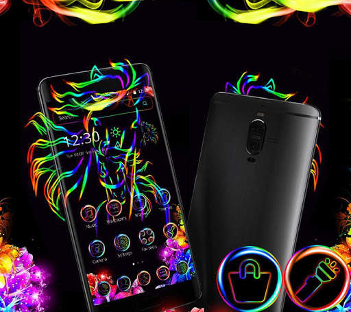 Neon line unicorn theme screenshot 3