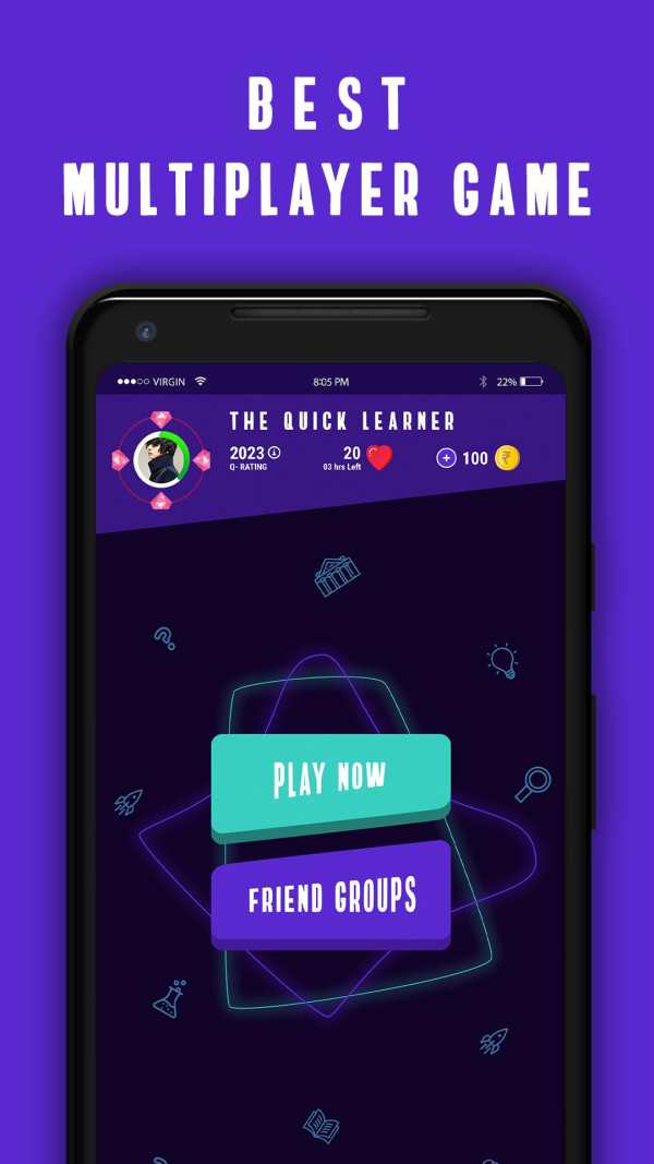 Quiz -Best Online Multiplayer Quiz Game Qunami скриншот 1