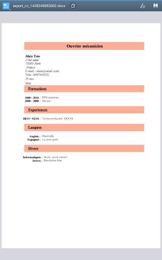 CV Word gratuit by 1cv1-mobile screenshot 8
