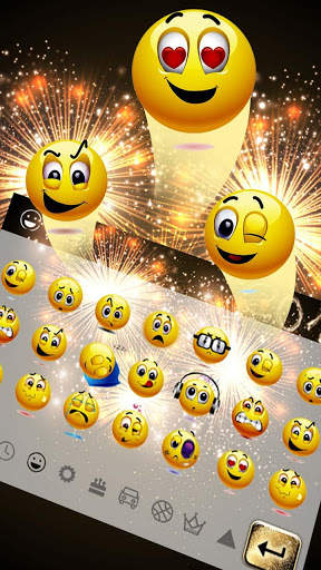 New Year Fireworks Gold 2019 Keyboard Theme screenshot 3