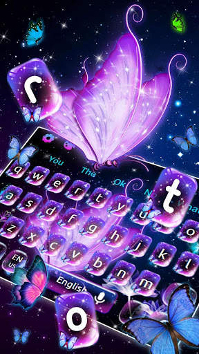 Neon Light Butterfly Keyboard screenshot 2
