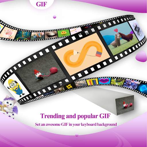 Purple Cat Keyboard Theme screenshot 6
