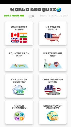 World GK Quiz Game - Flags Maps Currency Geography screenshot 1