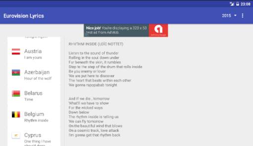 Lyrics of ESC Songs screenshot 7