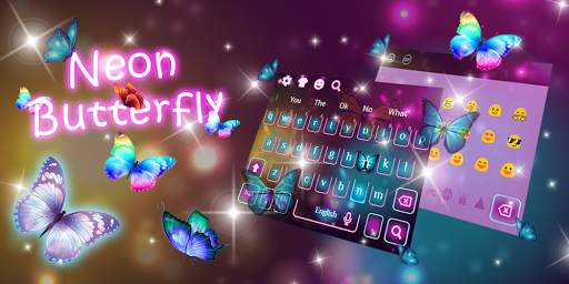 Neon Butterfly Keyboard Theme screenshot 6