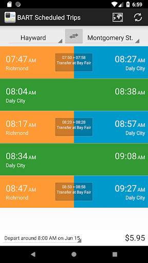 BART App screenshot 3