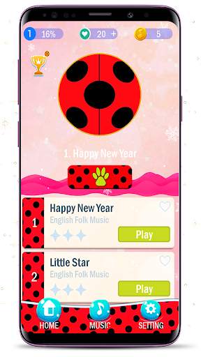Piano Ladybug Noir tiles screenshot 6